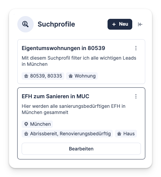 Suchprofile